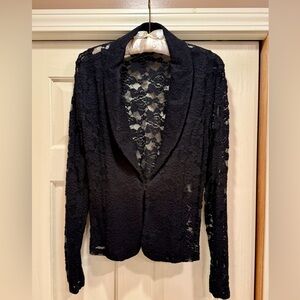INC International Concepts Black Lace Blazer